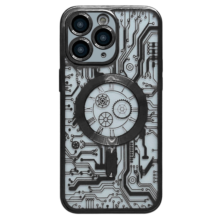 Electroplated Circuit Board Pattern MagSafe Phone Case, For iPhone 13, For iPhone 12, For iPhone 12 Pro Max, For iPhone 12 Pro, For iPhone 11 Pro Max, For iPhone 11