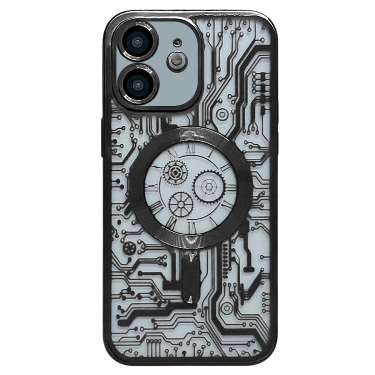 Electroplated Circuit Board Pattern MagSafe Phone Case, For iPhone 13, For iPhone 12, For iPhone 12 Pro Max, For iPhone 12 Pro, For iPhone 11 Pro Max, For iPhone 11