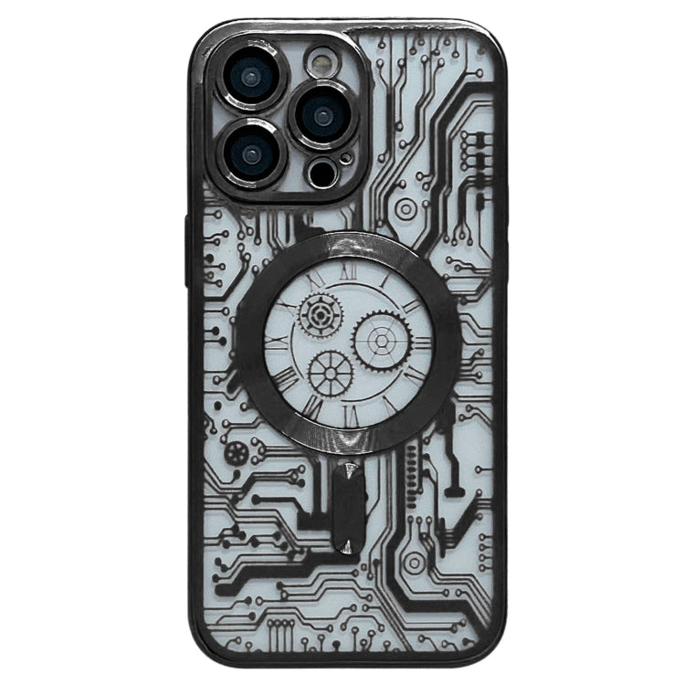 Electroplated Circuit Board Pattern MagSafe Phone Case, For iPhone 13, For iPhone 12, For iPhone 12 Pro Max, For iPhone 12 Pro, For iPhone 11 Pro Max, For iPhone 11