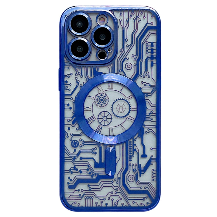 Electroplated Circuit Board Pattern MagSafe Phone Case, For iPhone 13, For iPhone 12, For iPhone 12 Pro Max, For iPhone 12 Pro, For iPhone 11 Pro Max, For iPhone 11