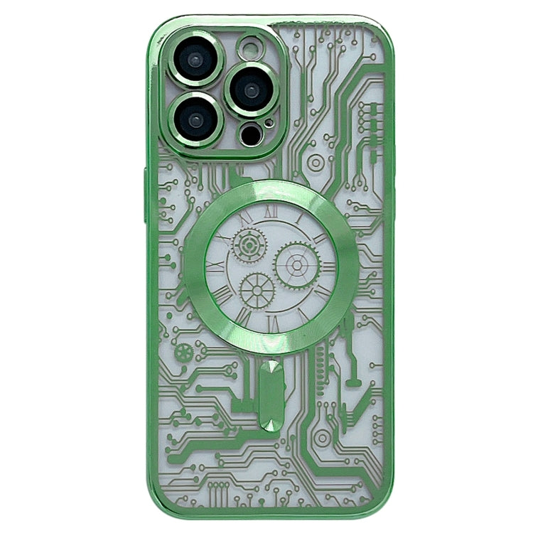 Electroplated Circuit Board Pattern MagSafe Phone Case, For iPhone 13, For iPhone 12, For iPhone 12 Pro Max, For iPhone 12 Pro, For iPhone 11 Pro Max, For iPhone 11
