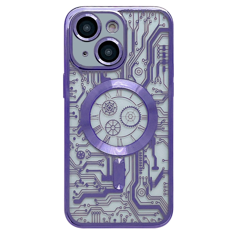 Electroplated Circuit Board Pattern MagSafe Phone Case, For iPhone 13, For iPhone 12, For iPhone 12 Pro Max, For iPhone 12 Pro, For iPhone 11 Pro Max, For iPhone 11