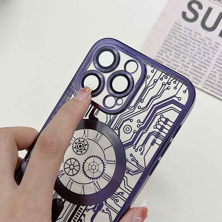 Electroplated Circuit Board Pattern MagSafe Phone Case