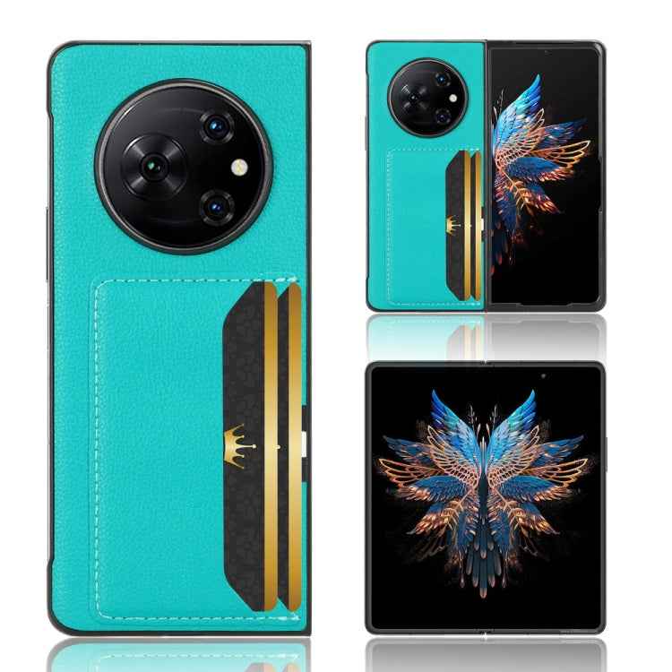 Litchi Texture Card Slots Back Cover Phone Case, For Tecno Phantom V Flip2, For Tecno Phantom V Fold2, For Tecno Phantom V Fold