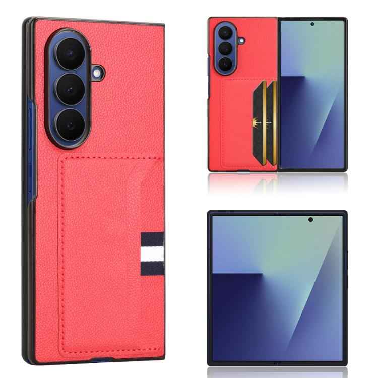 Litchi Texture Card Slots Back Cover Phone Case, For Samsung Galaxy Z Flip7 FE / Z Flip6, For Samsung Galaxy Z Fold7 5G, For Samsung Galaxy Z Flip7 5G, For Samsung Galaxy Z Fold6, For Samsung Galaxy Z Fold5, For Samsung Galaxy Z Flip5