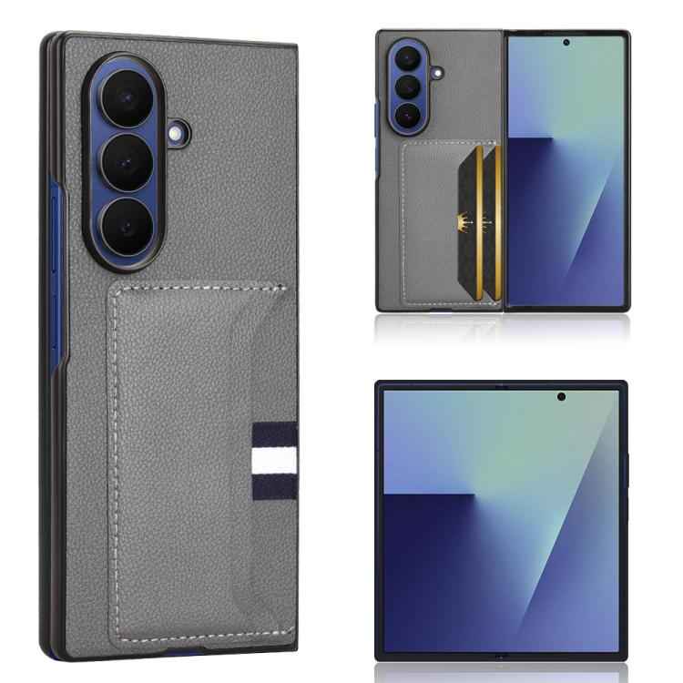 Litchi Texture Card Slots Back Cover Phone Case, For Samsung Galaxy Z Flip7 FE / Z Flip6, For Samsung Galaxy Z Fold7 5G, For Samsung Galaxy Z Flip7 5G, For Samsung Galaxy Z Fold6, For Samsung Galaxy Z Fold5, For Samsung Galaxy Z Flip5