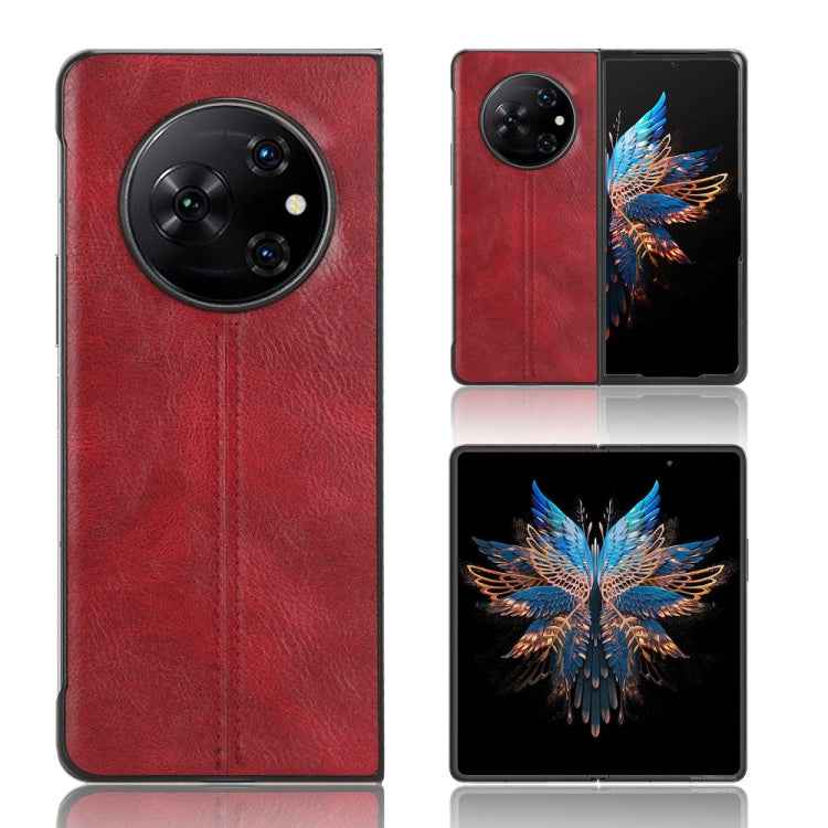 Cow Pattern Sewing Back Cover Phone Case, For Tecno Phantom V Flip2, For Tecno Phantom V Fold2, For Tecno Phantom V Flip, For Tecno Phantom V Fold