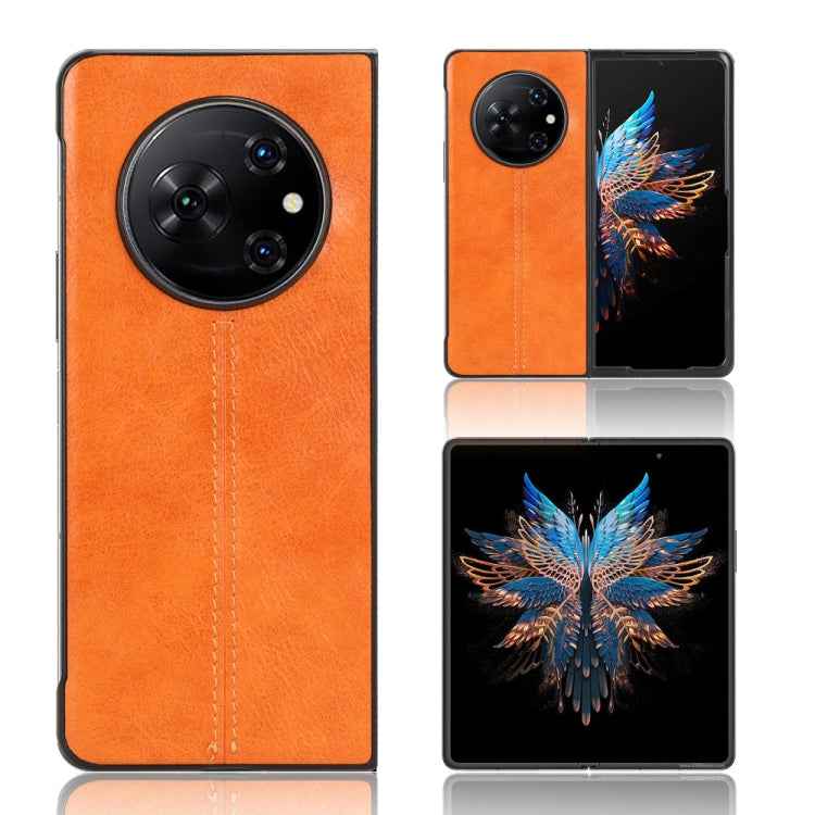 Cow Pattern Sewing Back Cover Phone Case, For Tecno Phantom V Flip2, For Tecno Phantom V Fold2, For Tecno Phantom V Flip, For Tecno Phantom V Fold