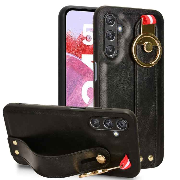 Wristband Leather Back Phone Case, For Samsung Galaxy Z Fold4, For Samsung Galaxy A05s 4G, For Samsung Galaxy S24 Ultra 5G, For Samsung Galaxy M34 5G, For Samsung Galaxy S23 FE 5G, For Samsung Galaxy S24+ 5G, For Samsung Galaxy Z Flip4                 ...
