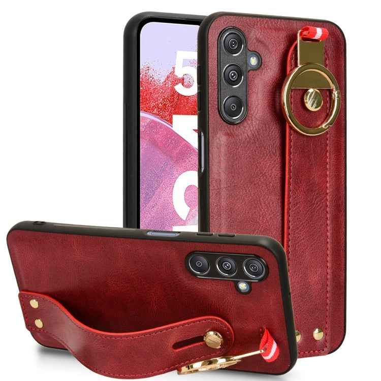 Wristband Leather Back Phone Case, For Samsung Galaxy Z Fold4, For Samsung Galaxy A05s 4G, For Samsung Galaxy S24 Ultra 5G, For Samsung Galaxy M34 5G, For Samsung Galaxy S23 FE 5G, For Samsung Galaxy S24+ 5G, For Samsung Galaxy Z Flip4                 ...