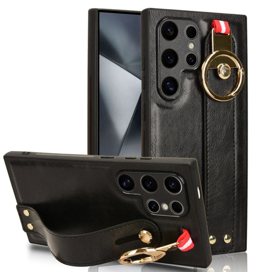 Wristband Leather Back Phone Case, For Samsung Galaxy S24 Ultra 5G, For Samsung Galaxy M34 5G, For Samsung Galaxy Z Fold4, For Samsung Galaxy A05s 4G, For Samsung Galaxy S23 FE 5G, For Samsung Galaxy S24+ 5G, For Samsung Galaxy Z Flip4                 ...