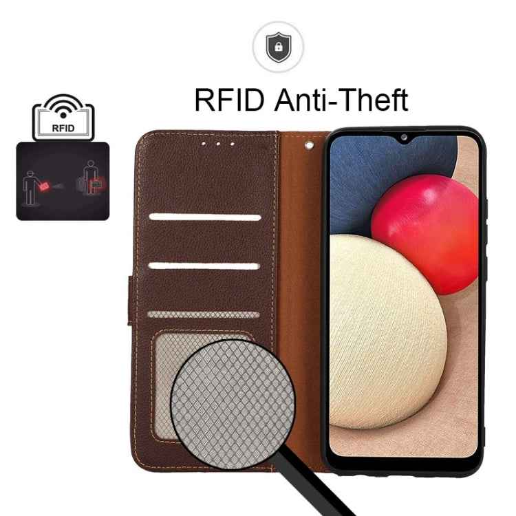 KHAZNEH Litchi Texture Leather RFID Phone Case, For OnePlus Nord 3 / Ace 2V