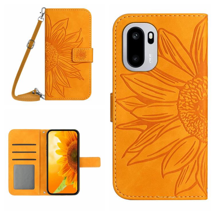 Skin Feel Sun Flower Embossed Leather Phone Case with Lanyard, For OnePlus 15R, For OnePlus 15 5G, For OnePlus Nord 5 5G / Ace 5 Ultra, For OnePlus 13T