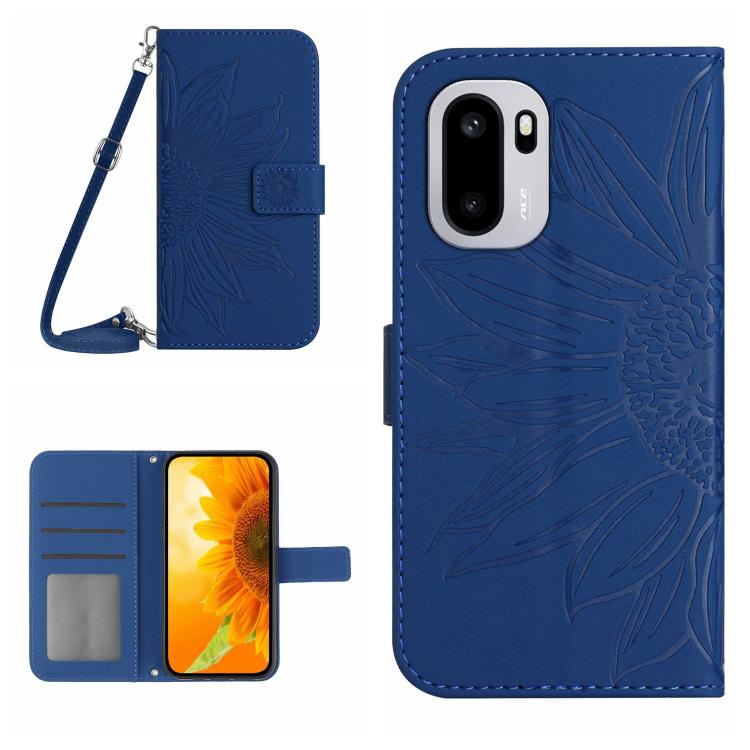 Skin Feel Sun Flower Embossed Leather Phone Case with Lanyard, For OnePlus Nord 6 5G, For OnePlus 15R, For OnePlus 15 5G, For OnePlus Nord 5 5G / Ace 5 Ultra