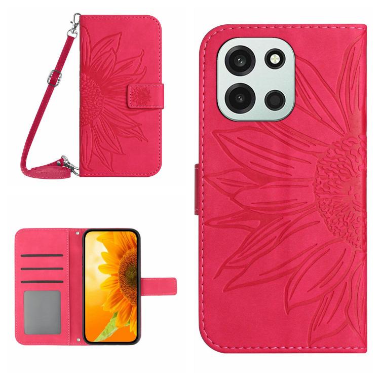 Skin Feel Sun Flower Embossed Leather Phone Case with Lanyard, For OnePlus Nord 6 5G, For OnePlus 15R, For OnePlus 15 5G, For OnePlus Nord 5 5G / Ace 5 Ultra