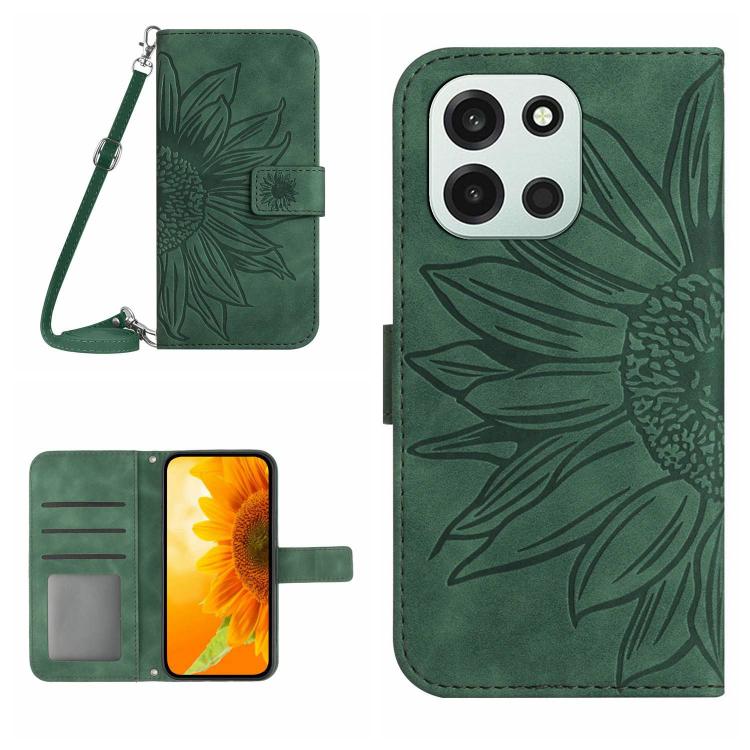 Skin Feel Sun Flower Embossed Leather Phone Case with Lanyard, For OnePlus Nord 6 5G, For OnePlus 15R, For OnePlus 15 5G, For OnePlus Nord 5 5G / Ace 5 Ultra