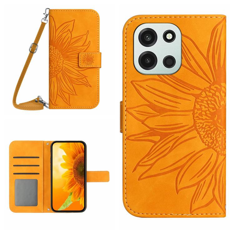 Skin Feel Sun Flower Embossed Leather Phone Case with Lanyard, For OnePlus Nord 6 5G, For OnePlus 15R, For OnePlus 15 5G, For OnePlus Nord 5 5G / Ace 5 Ultra