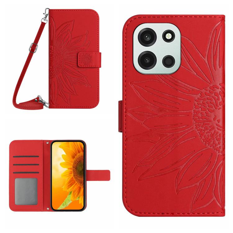 Skin Feel Sun Flower Embossed Leather Phone Case with Lanyard, For OnePlus Nord 6 5G, For OnePlus 15R, For OnePlus 15 5G, For OnePlus Nord 5 5G / Ace 5 Ultra