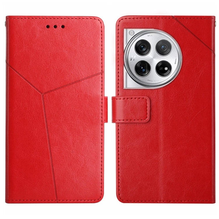 Y-shaped Pattern Flip Leather Phone Case, For OnePlus 12R 5G Global, For OnePlus 12 5G Global, For OnePlus Nord CE 3 Lite