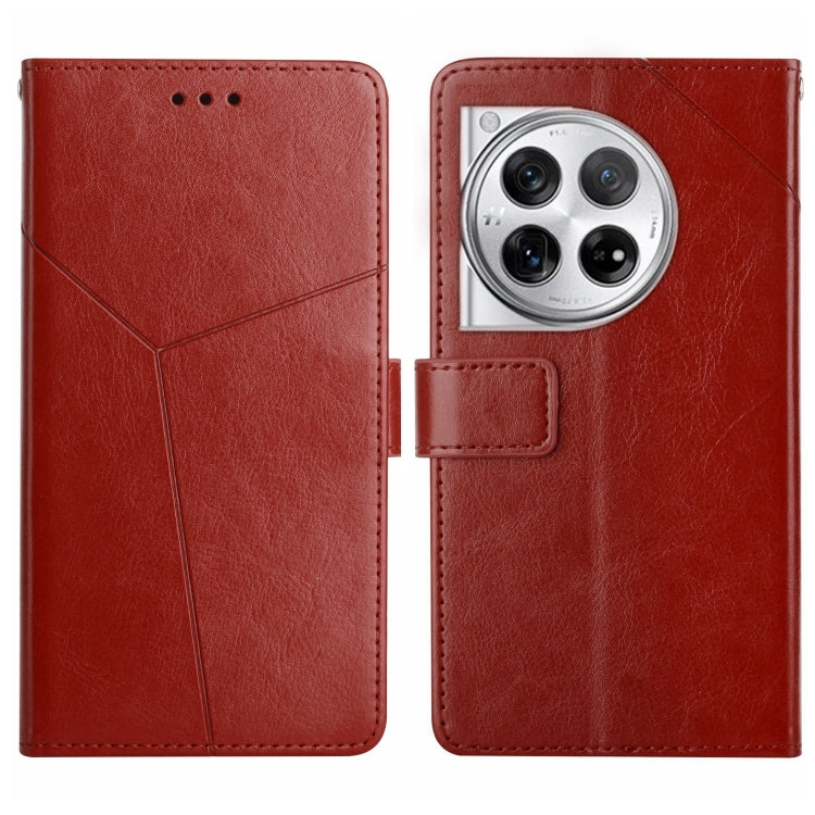 Y-shaped Pattern Flip Leather Phone Case, For OnePlus 12R 5G Global, For OnePlus 12 5G Global, For OnePlus Nord CE 3 Lite