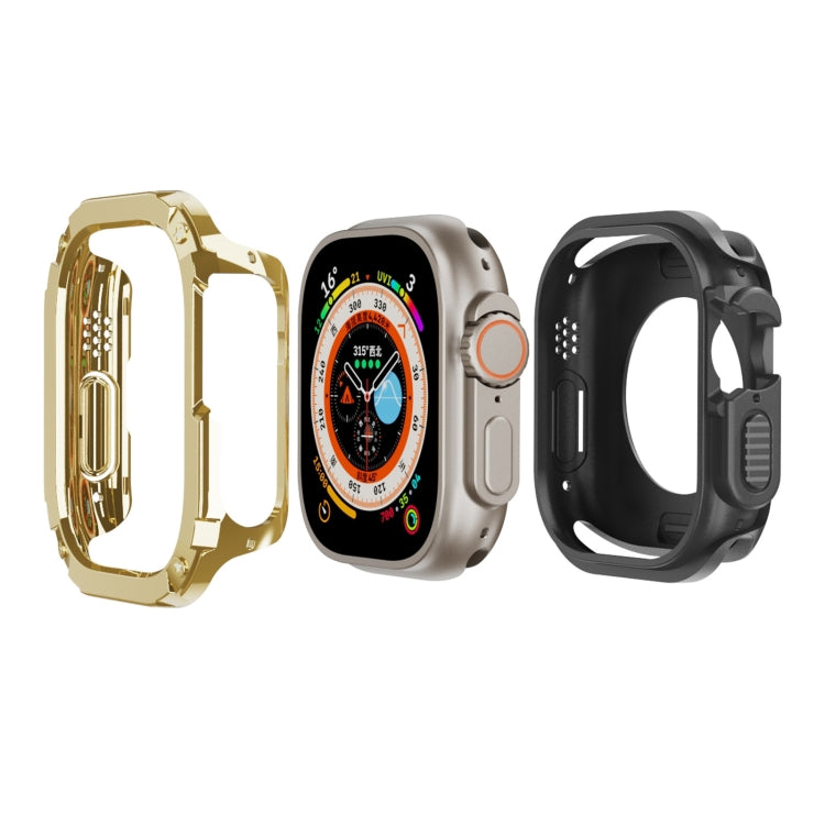 2-in-1 PC Hybrid TPU Armor Watch Case, For Apple Watch Series 6 / 5 / 4 / SE 44mm, For Apple Watch Series 6 / 5 / 4 / SE 40mm, For Apple Watch Ultra 3 / 2 / 1 49mm, For Apple Watch Series 9 / 8 / 7 45mm, For Apple Watch Series 9 / 8 / 7 41mm