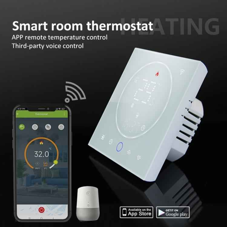 BHT-008GBL 95-240V AC 16A Smart Home Electric Heating LED Thermostat Without WiFi, Without WiFi
