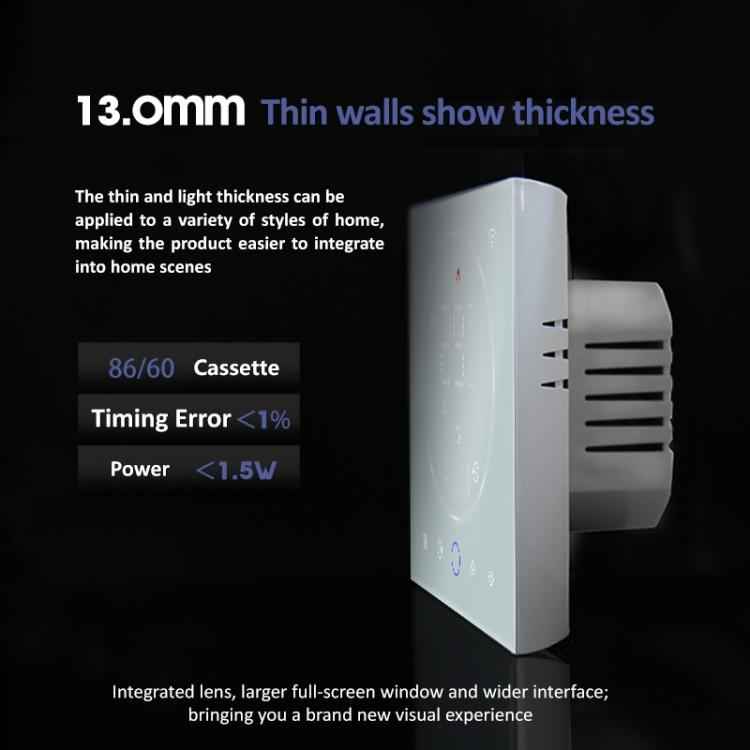 BHT-008GBL 95-240V AC 16A Smart Home Electric Heating LED Thermostat Without WiFi, Without WiFi
