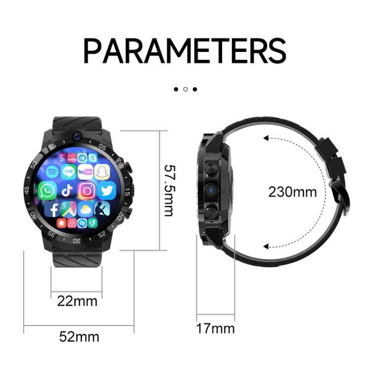 MT27 4G+64G 1.6 inch IP67 Waterproof 4G Android 8.1 Smart Watch Support Heart Rate / GPS, Silicone Band, Steel Band, Leather Band