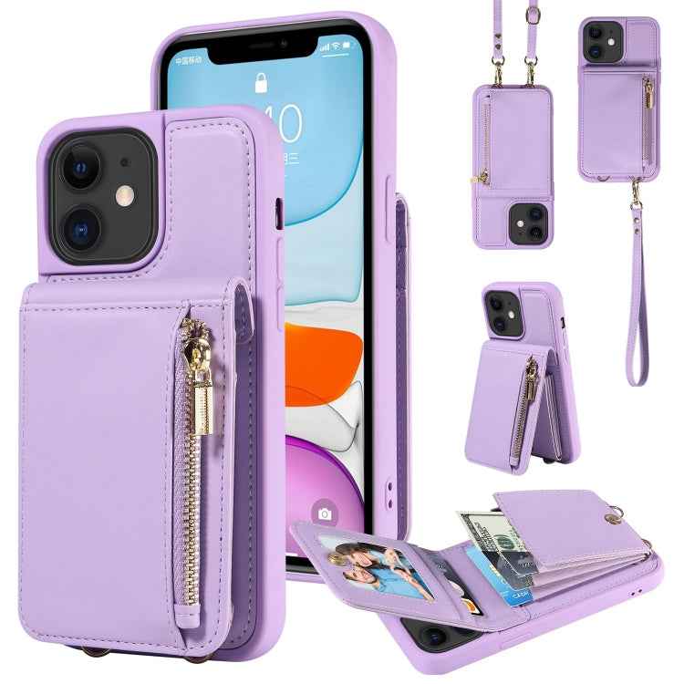 Crossbody Lanyard Zipper Wallet Leather Phone Case