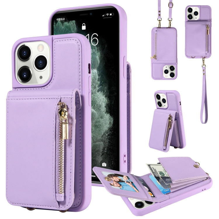 Crossbody Lanyard Zipper Wallet Leather Phone Case