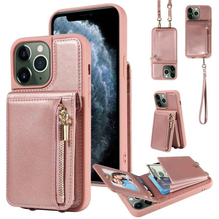 Crossbody Lanyard Zipper Wallet Leather Phone Case
