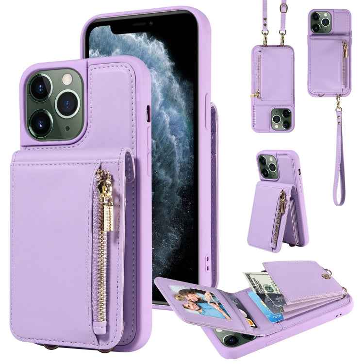 Crossbody Lanyard Zipper Wallet Leather Phone Case