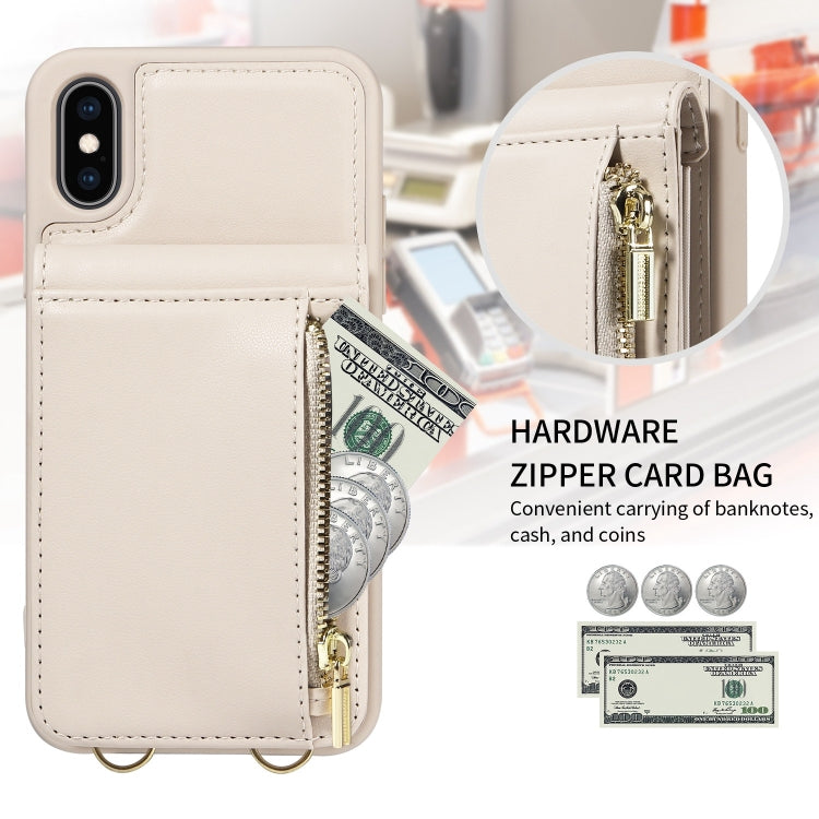 Crossbody Lanyard Zipper Wallet Leather Phone Case, For iPhone XS Max, For iPhone 7 Plus / 8 Plus