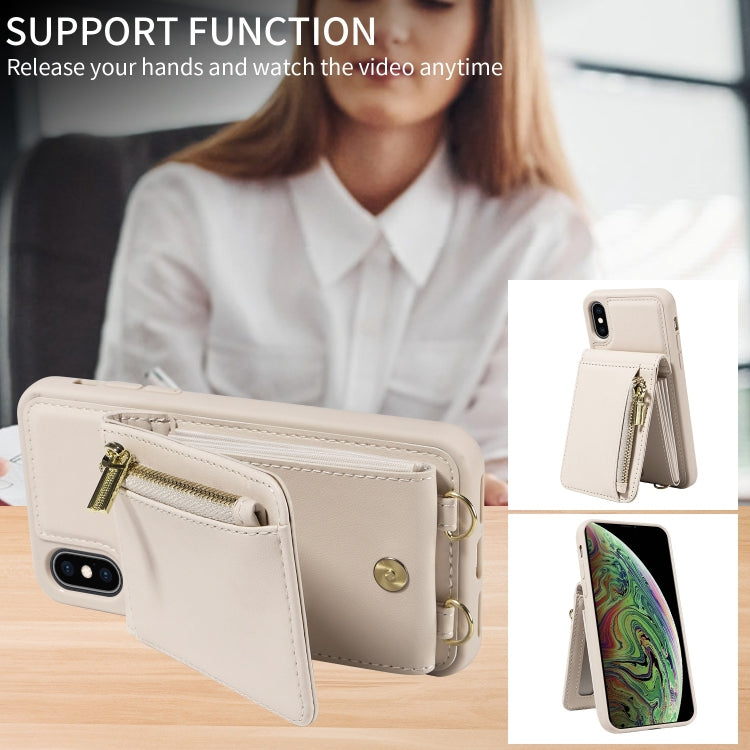 Crossbody Lanyard Zipper Wallet Leather Phone Case, For iPhone XS Max, For iPhone 7 Plus / 8 Plus