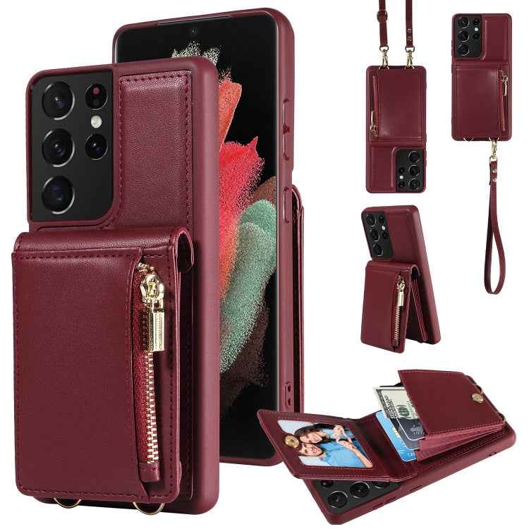 Crossbody Lanyard Zipper Wallet Leather Phone Case, For Samsung Galaxy S24 Ultra 5G, For Samsung Galaxy S23 FE 5G, For Samsung Galaxy S23 Ultra 5G, For Samsung Galaxy S23+ 5G, For Samsung Galaxy A13 4G / 5G, For Samsung Galaxy S22 Ultra 5G             ...