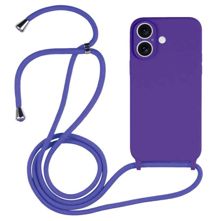 Crossbody Lanyard Liquid Silicone Case, For iPhone 16, For iPhone 15 Pro Max, For iPhone 15 Pro