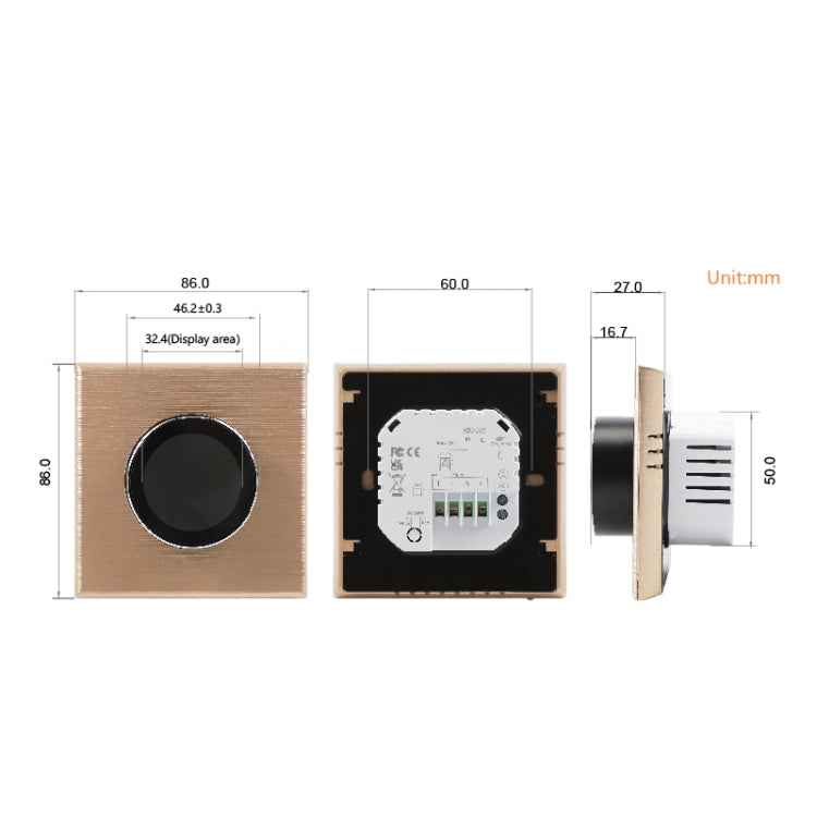 BHT-7000-GBLZB 95-240V AC 16A Smart Knob Thermostat Electric Heating Controller with Zigbee & WiFi, BHT-7000-GBLZB