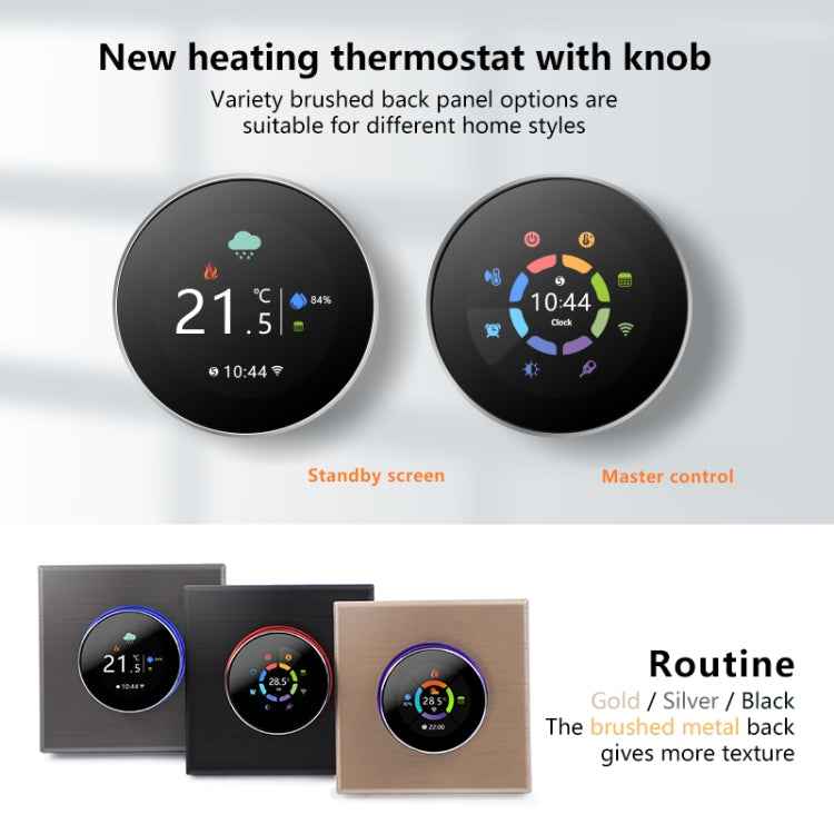 BHT-7000-GBLZB 95-240V AC 16A Smart Knob Thermostat Electric Heating Controller with Zigbee & WiFi, BHT-7000-GBLZB