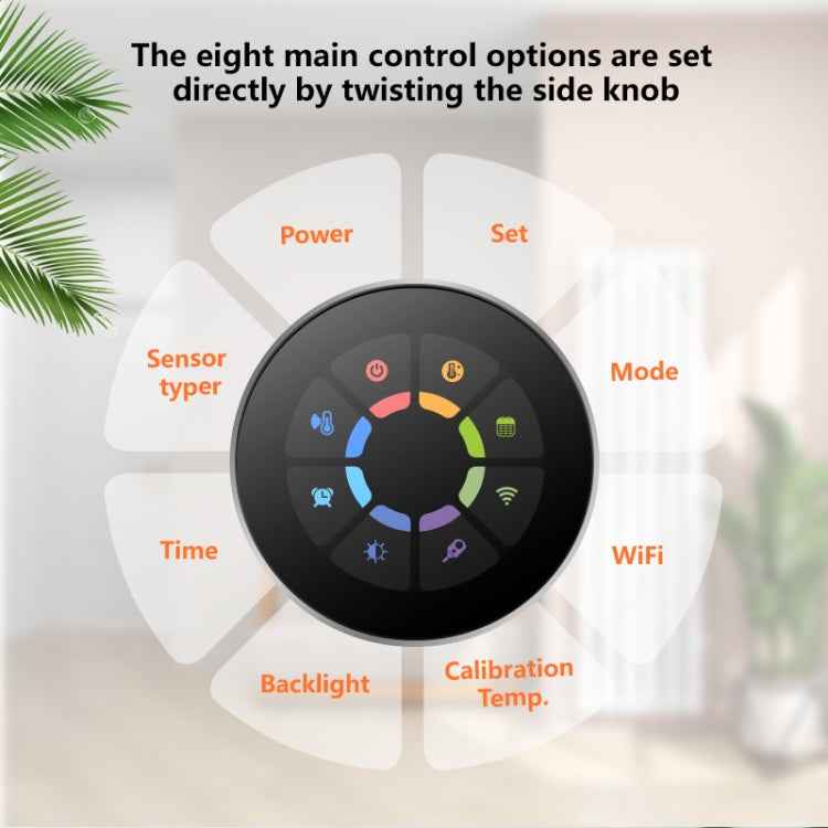 BHT-7000-GBLZB 95-240V AC 16A Smart Knob Thermostat Electric Heating Controller with Zigbee & WiFi, BHT-7000-GBLZB