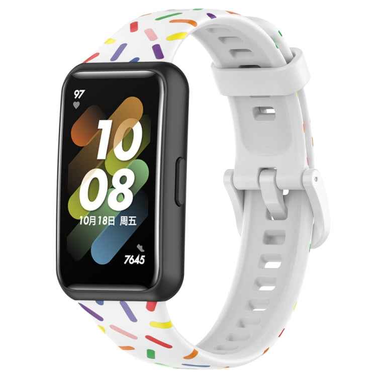 Sports Rainbow Dots Silicone Watch Band, For Huawei Band 7