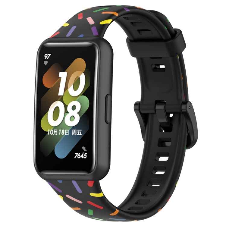 Sports Rainbow Dots Silicone Watch Band, For Huawei Band 7