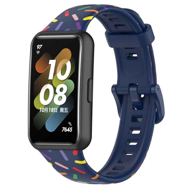 Sports Rainbow Dots Silicone Watch Band, For Huawei Band 7