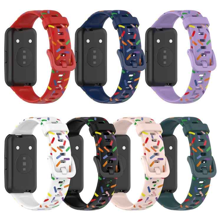 Sports Rainbow Dots Silicone Watch Band, For Huawei Band 7
