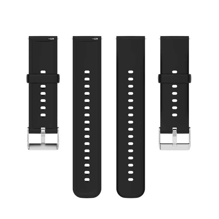 Solid Color Silicone Stainless Steel Silver Buckle Watch Band, Silver Buckle