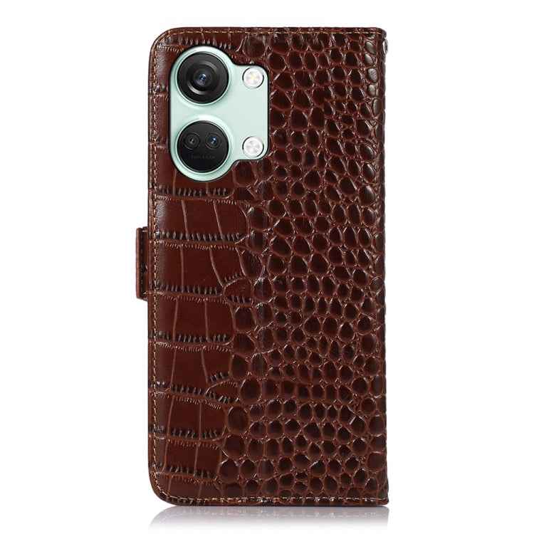 Crocodile Top Layer Cowhide Leather Phone Case, For OnePlus Nord 3 / Ace 2V