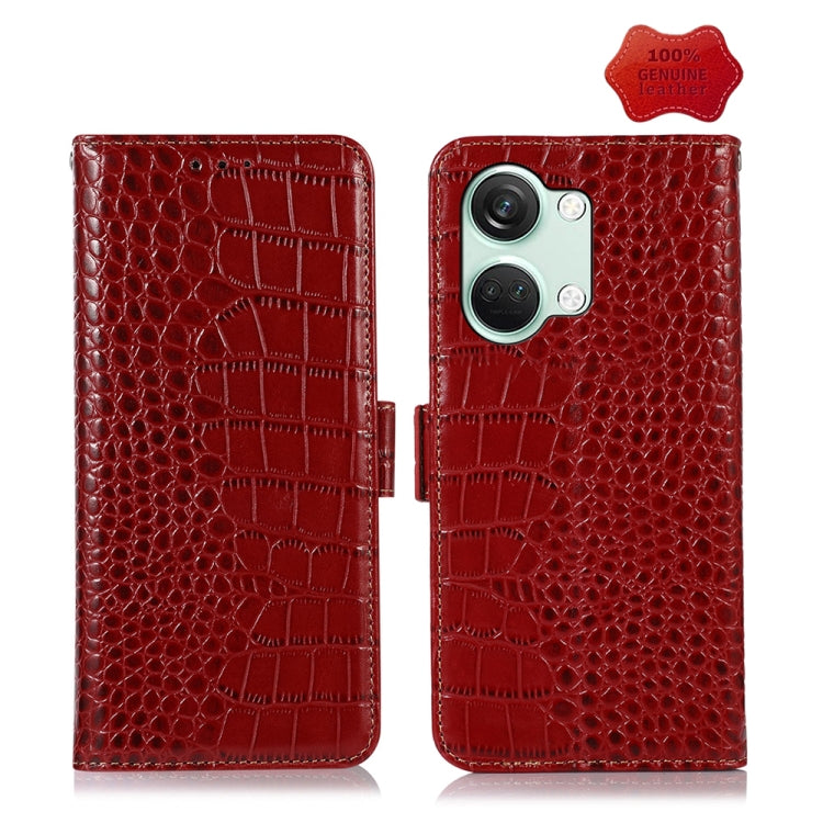 Crocodile Top Layer Cowhide Leather Phone Case, For OnePlus Ace 2 Pro, For OnePlus Nord CE3 5G, For OnePlus Nord 3 / Ace 2V