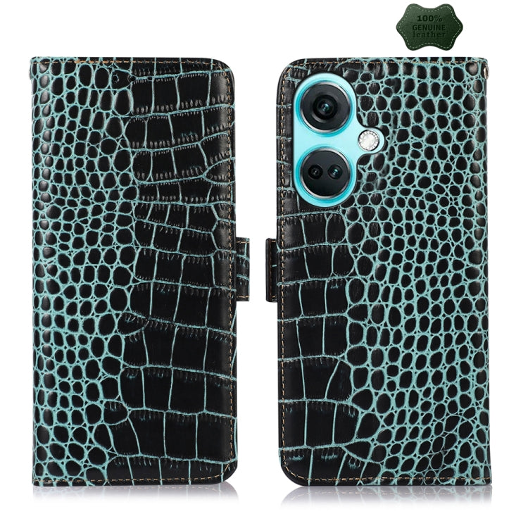 Crocodile Top Layer Cowhide Leather Phone Case, For OnePlus Ace 2 Pro, For OnePlus Nord CE3 5G, For OnePlus Nord 3 / Ace 2V