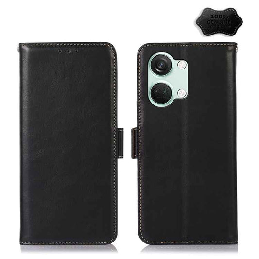 Magnetic Crazy Horse Texture Genuine Leather RFID Phone Case, For OnePlus Nord 3 / Ace 2V