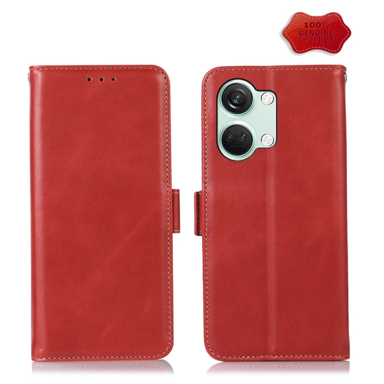 Magnetic Crazy Horse Texture Genuine Leather RFID Phone Case, For OnePlus Nord CE3 5G, For OnePlus Nord 3 / Ace 2V