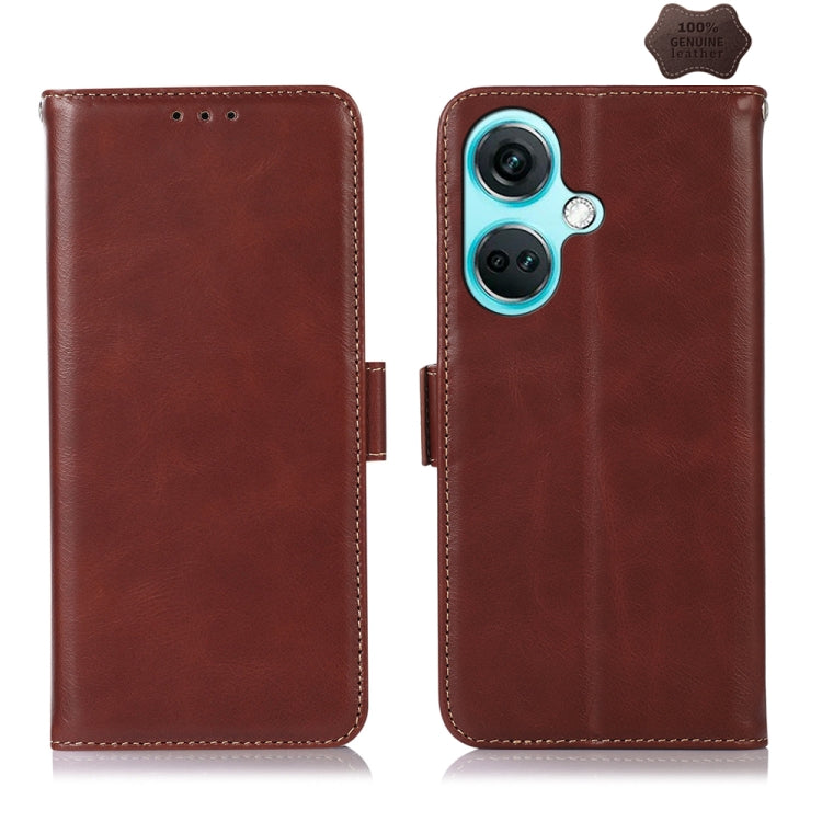 Magnetic Crazy Horse Texture Genuine Leather RFID Phone Case, For OnePlus Nord CE3 5G, For OnePlus Nord 3 / Ace 2V